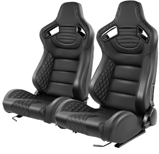 Pair of Racing Seats Universal Vinyl Leather